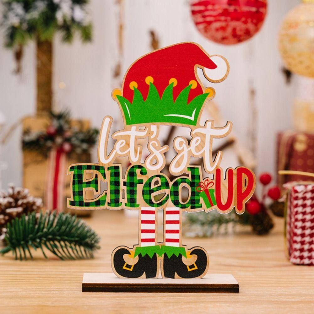 Handmade Wooden Dwarf Letters Plaque Funny Merry Christmas Decor  Holiday Wedding Party Decor