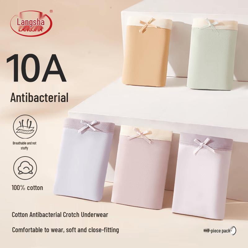 LANGSHA Women's Pure Cotton Antibacterial Breathable Bow Panties