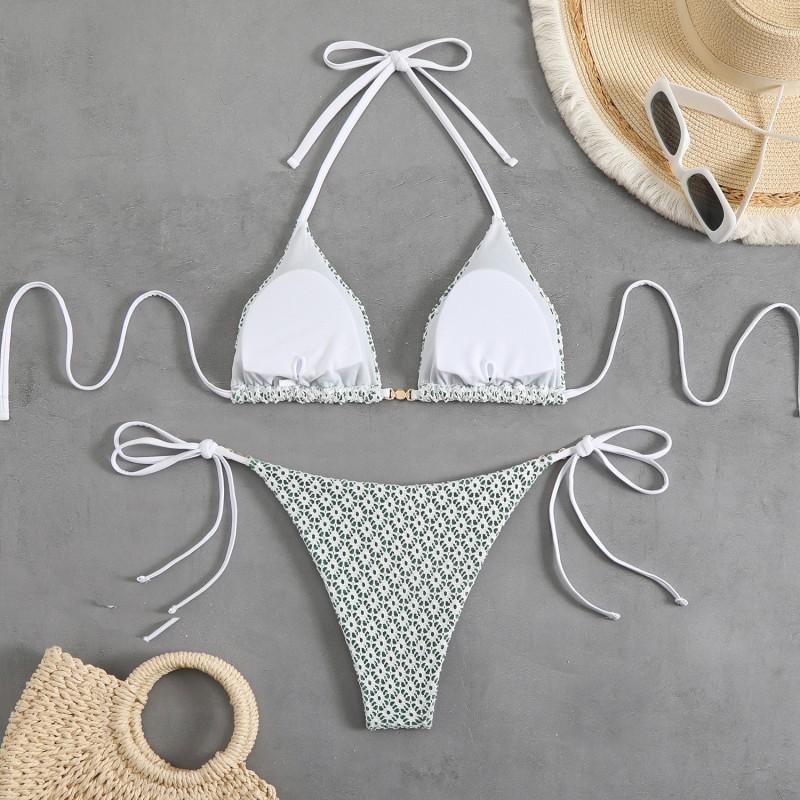 Split Swimsuit Sexy Bikini Neck Lace Woman