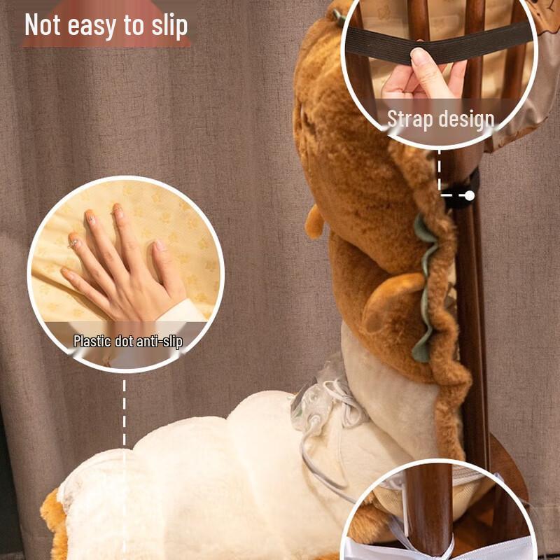 Hongchen Heated Plush Seat Cushion with Integrated Backrest