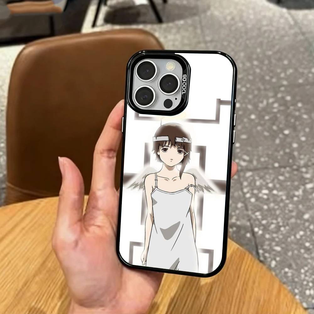 S-Serial E-Experiments Lain   Phone Case For iPhone17,16,15,14,13,12,11 Plus,Pro Max Colored Silver Plated Inside Cover