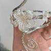 Gold Color Metal Floral Open Cuff Armlet Enamel Glaze Craft Spiral Arm Bracelet  Vacation Style