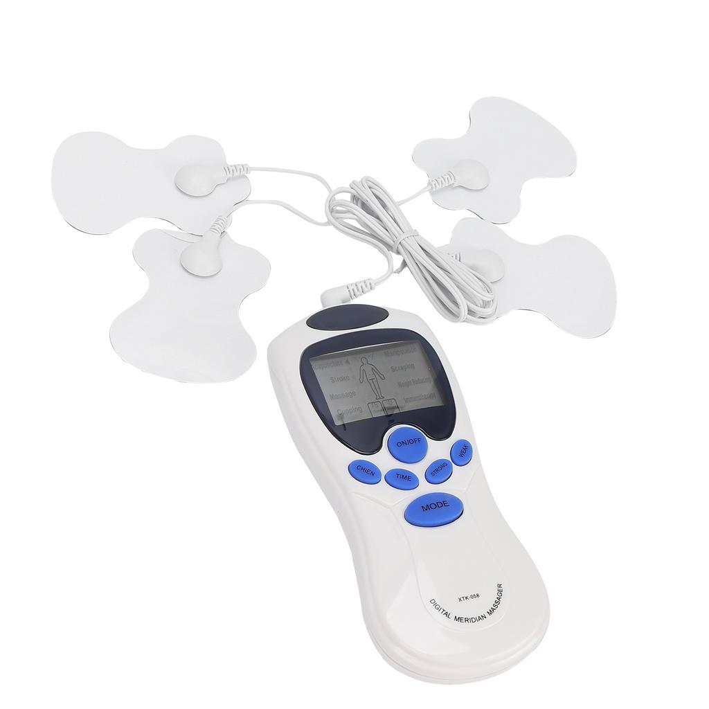 Muscle Stimulator Portable Mini Electronic Pulse Massager EMS Machine with 4 PadsUS Plug 100‑240V