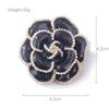 Retro Camellia Pearl Brooch & Scarf Buckle with Rhinestones - Elegant Large Pin Jewelry for Women