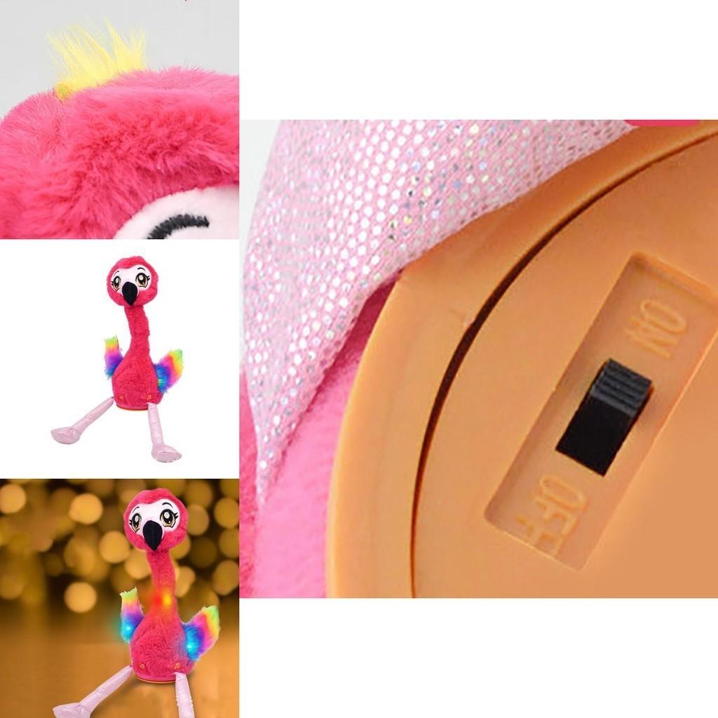 Talking And Singing Flamingo Plush Toy Interactive Birthday Gift