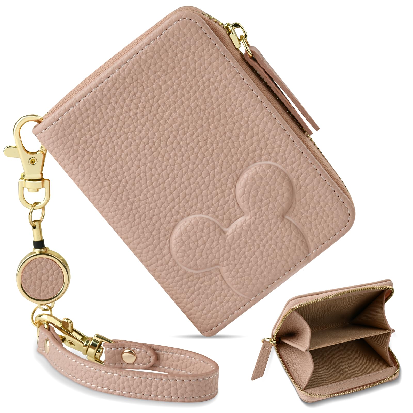 

YooFa Mini Coin Case with Pass Cute Character Employee ID IC Card Large Capacity Reel, Slim, Multi-functional (Coin/Card/Commuter Storage), Women s,