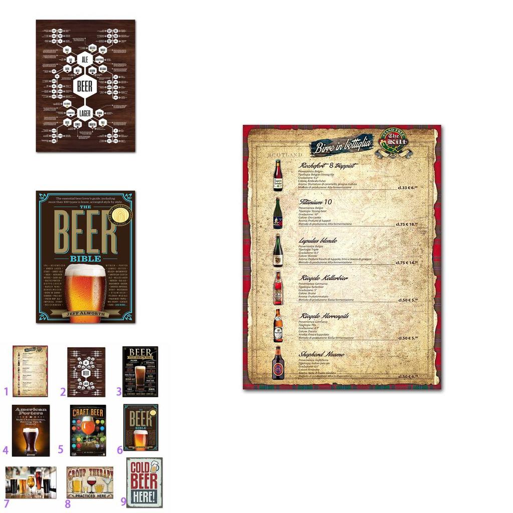 Timeless Cafe Bar Pub Beer Vintage Art For Stylish Living Room Decoration