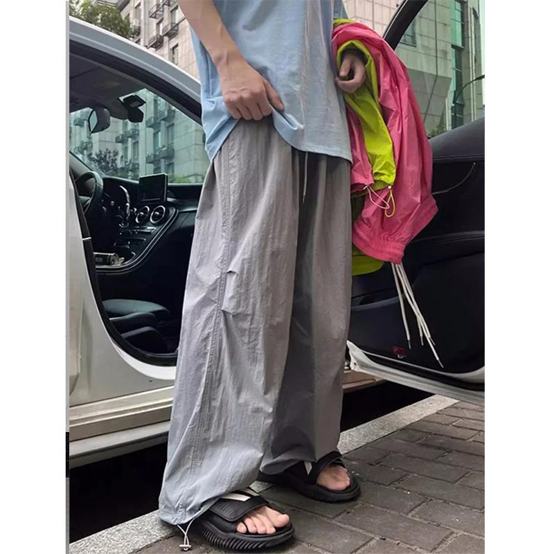 

Y2K уличная одежда брюки-парашют женские Harajuku большие прямые широкие брюки корейский стиль хип-хоп спортивные штаны для бега XL серый