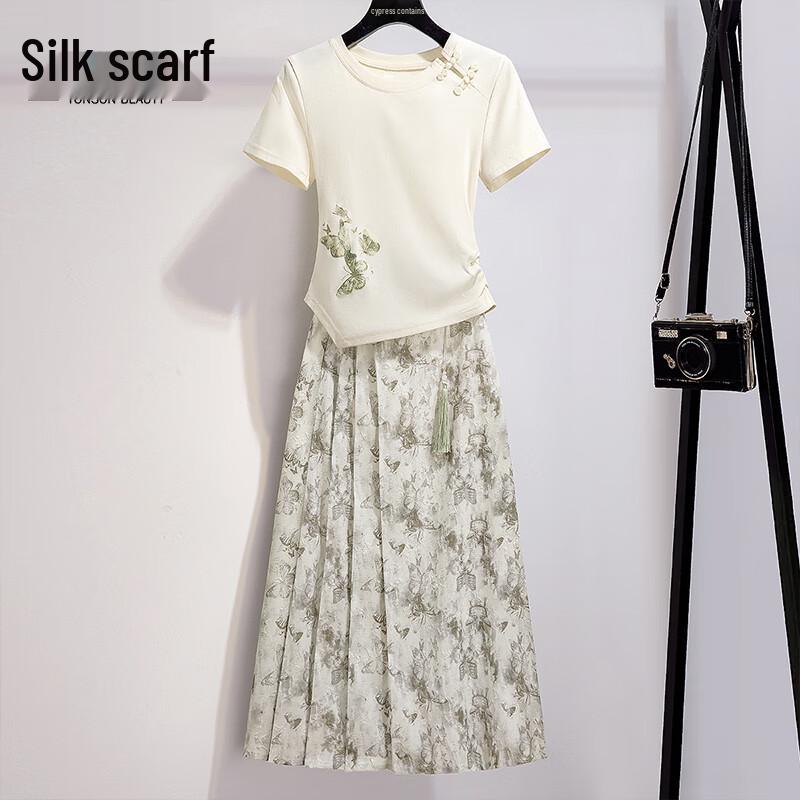 Sibaishe 2026 Summer Women's T-shirt & Skirt Set