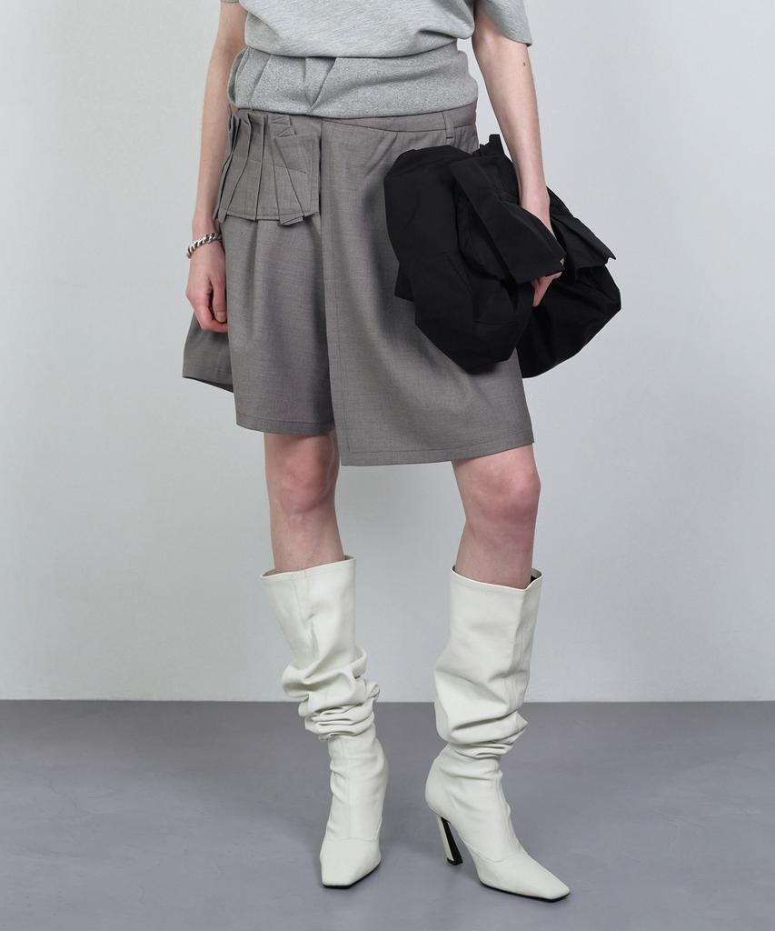 Nash Wrap Bermuda Pants Charcoal