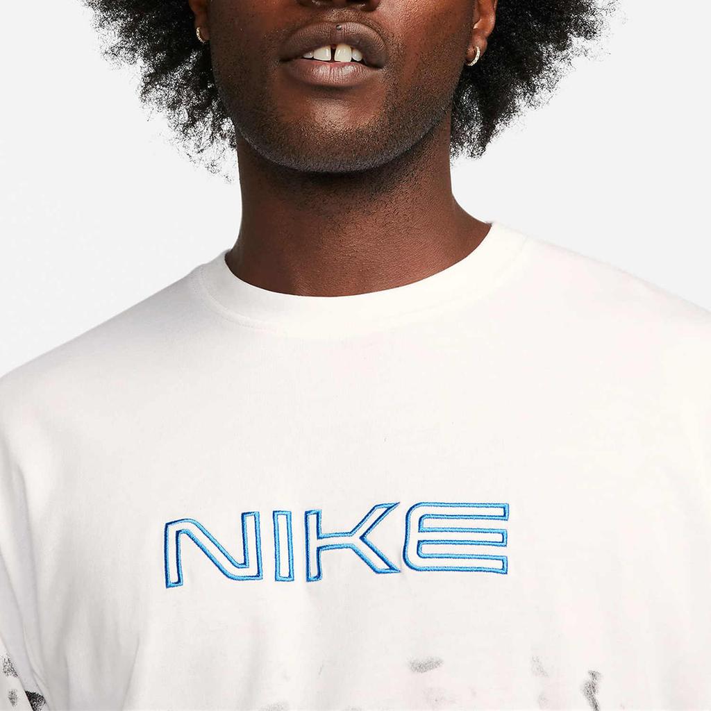 Nike Wave Print Casual Crew Neck Long Sleeve Sweatshirt Unisex Sweatshirt White FB3031-100