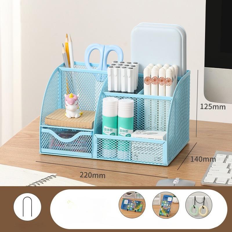 7 Gözlü Masa Kırtasiye Düzenleyici Yaratıcı Metal Kalemlik Kurşun Kalem Dosya Saklama Rafı Saklama Kutusu Bölmeli Kap Office Erişimi