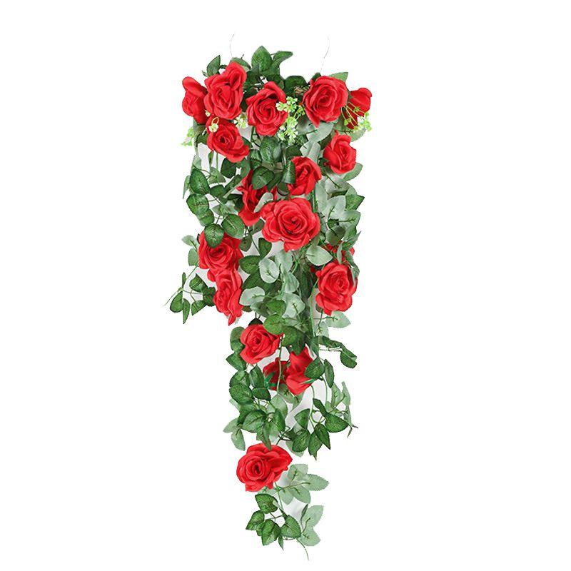 Stunning 90cm Artificial Silk Rose Flower Garland With Lifelike Green Ivy Leaves For Home Decor