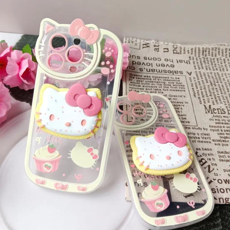 Sanrio Hello Kitty Ställ Telefonfodral För iPhone 16 15 14 11 13 12 Pro Max XR XS 7 8 Plus Original Stöttåligt Skal Y2K Fodral