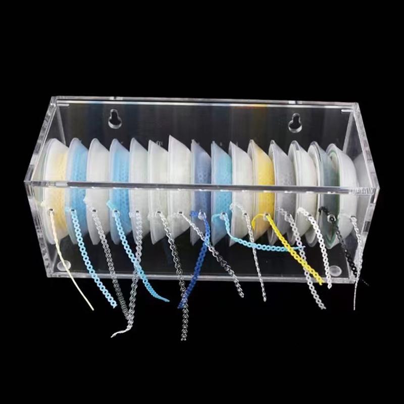 Dental Arcylic Dispenser Power Elastic Chain Storage Box Ligature Ties Placement Holder Organizer Dentist Lab Placer Case