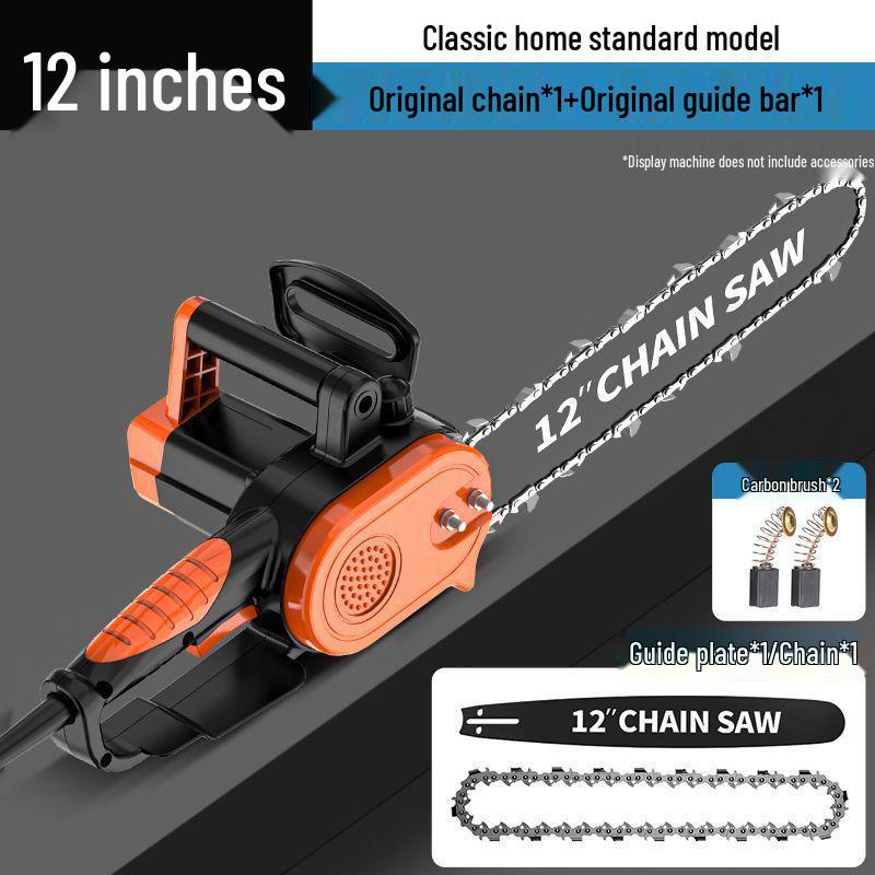 16-Inch Corded Electric Chainsaw: Handheld, Large Capacity for Household and Outdoor Use