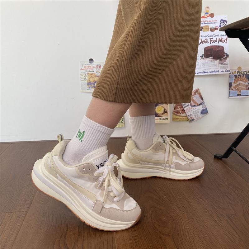 Korean Version Fashion Women's Shoes 2024 Spring Summer New Style Versatile and Comfortable Casual Thick Soled Sneakers Women