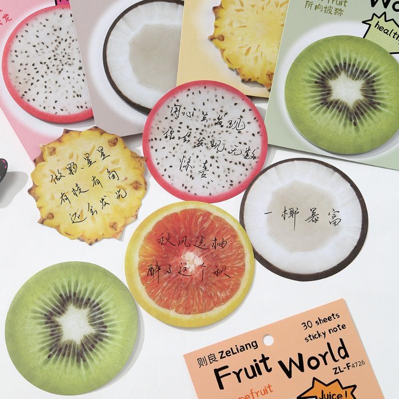 Office School Supplies Special Shaped Customized Note Memo Pads Fruit World Cute Creative Note Paper Kawai Stationary Lovely