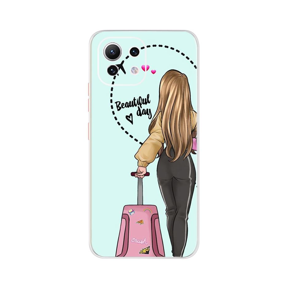 For Xiaomi Mi 11 Lite Case Cute Cartoon Cover For Xiaomi Mi 11 Lite 5G Phone Cases Mi11 Lite 11Lite Soft TPU Fundas Capa 6.55''