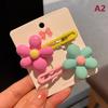 2Pcs Cute Simple Flower Baby Clips Bangs Hair Clip Headwear Hair Accessories