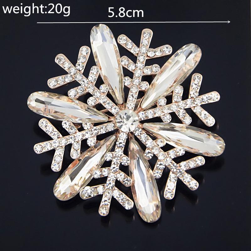 Exquisite Rhinestone Snowflake Brooch Pin - Elegant Lapel Accessory