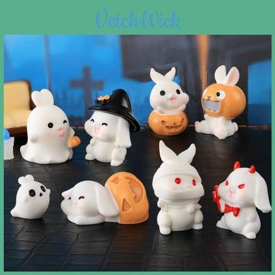 Delightful Halloween Cartoon Resin Rabbit Figurines For Succulent Planters And Mini Gardens