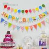 Colorful First Birthday Triangle Bunting Banner for Boys and Girls