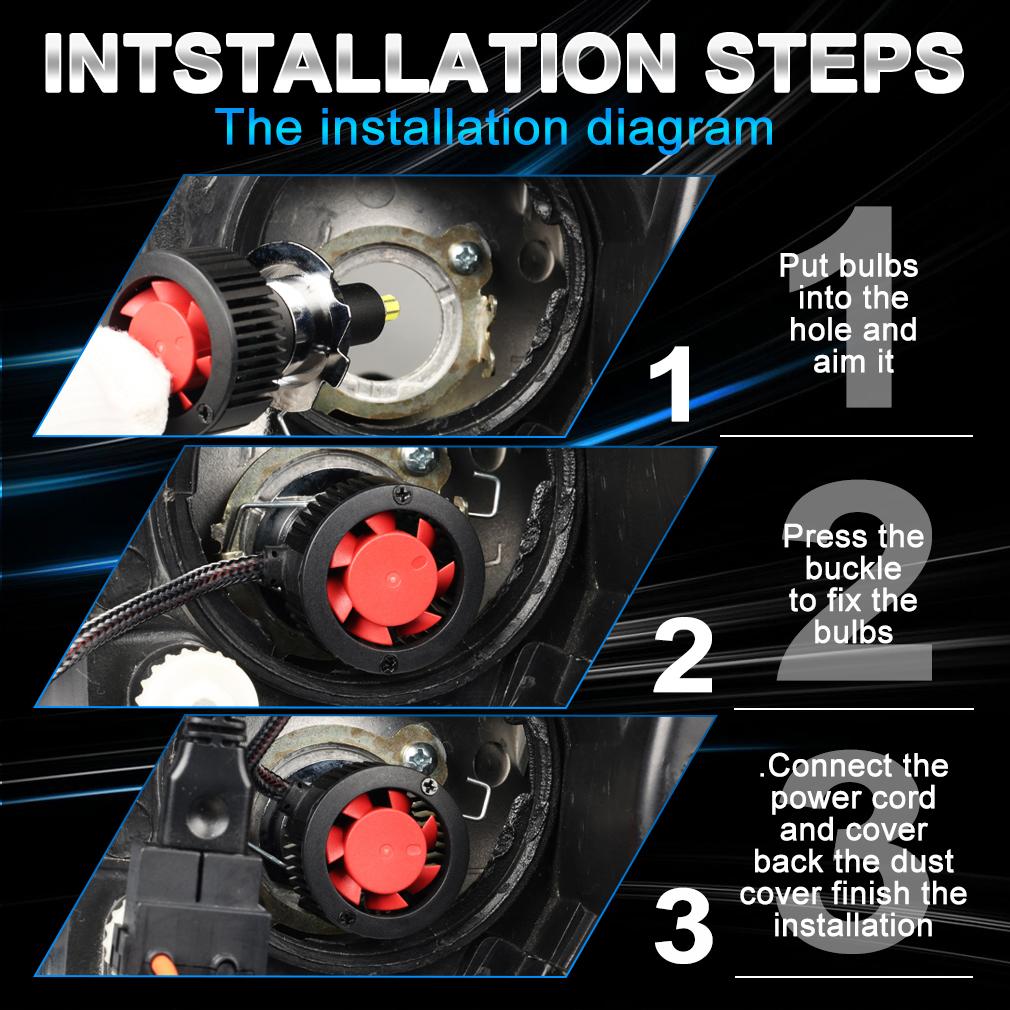 2Pcs 6 Sides H7 LED Headlight Bulbs 360 Degree 3D 20000Lm H1 LED H11 H8 H9 9005 9006 9012 HIR2 Auto Lamp Turbo Car Headlamp 6500K White 12V