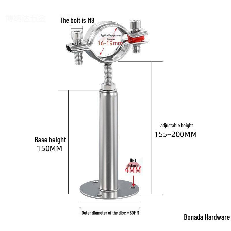 Stainless Steel Pipe Fixing Bracket Clamp for Gas and Water Pipes