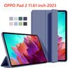 Pour Étui OnePlus Pad 11,6 pouces Support Pliable à 3 Volets Cover Arrière Magnétique Souple en TPU pour OPPO Pad 2 11,61 pouces Étui Tablette Funda