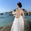 White High-end Ruffle Edge Bridal Morning Gown Banquet Dress Vacation Dress Beach Skirt Women's Seaside Vacation Super Fairy