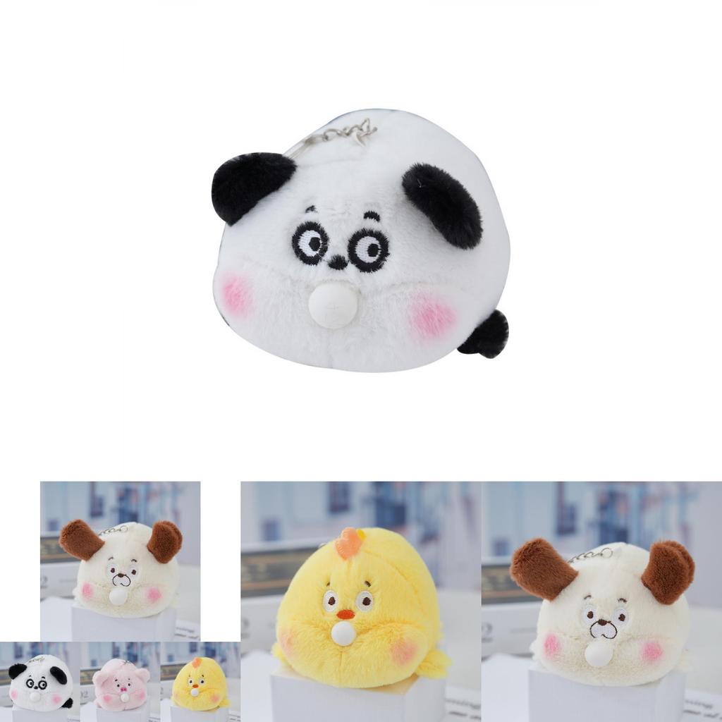Adorable Bubble Blowing Pig Plush Keychain Cute Stuffed Animal Bag Charm