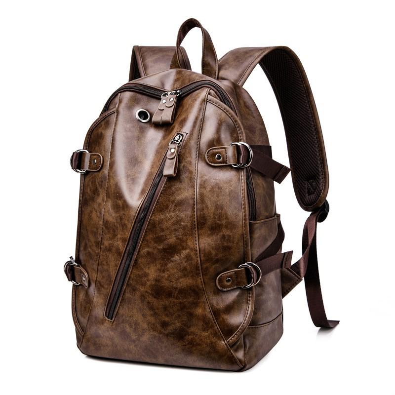 2026 Men's Large Capacity Soft Leather Backpack - Ideal for Middle School, Business, and Casual Use