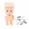 Christmas Shaking Wooden Man Figurine With 12PCS Magnetic Expressions Charming Little Wood Robot Figure Ornaments Car Decoration