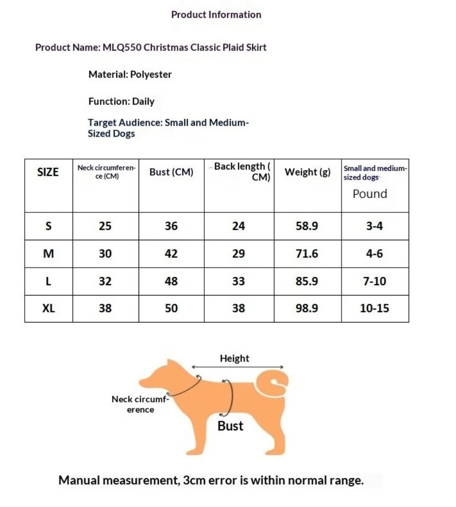 Dog Dress Pet Classic Plaid Skirt Kittens Puppies Dress Cute Little Flying Sleeves Bow Party Princess Dress New Year's Christmas