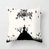 New Halloween Black and White Skull Pumpkin Printed Peach Leather Velvet Pillowcase Sofa Office Cushion Cover
