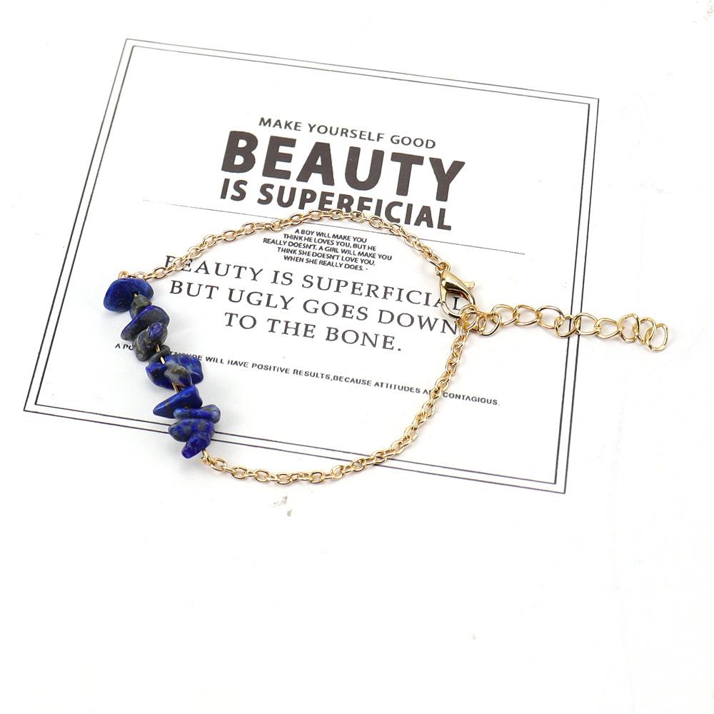 Drainage Natural Crystal Agate Gravel Semi-Precious Stone Bracelet Bracelet Irregular Stone Jewelry B79