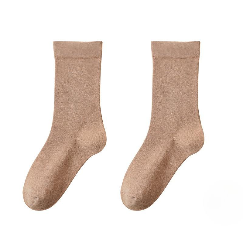 Girls Spring and Summer Sweat Absorbing Pure Cotton Comfortable Boneless Yuezi Long Tube Pile Socks
