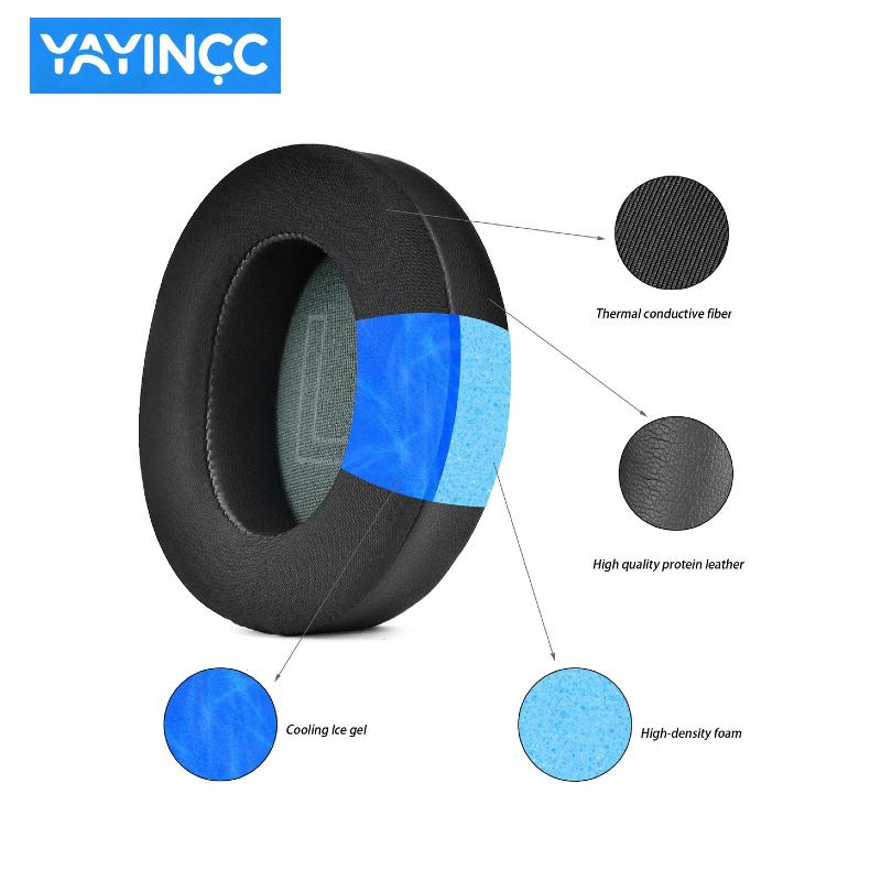 Replacement Earpads for Anker Soundcore Life Q20 Q20+ Q20I Q20BT Headphones Mesh / Ice Gel / Leather Ear Cushion With Buckle