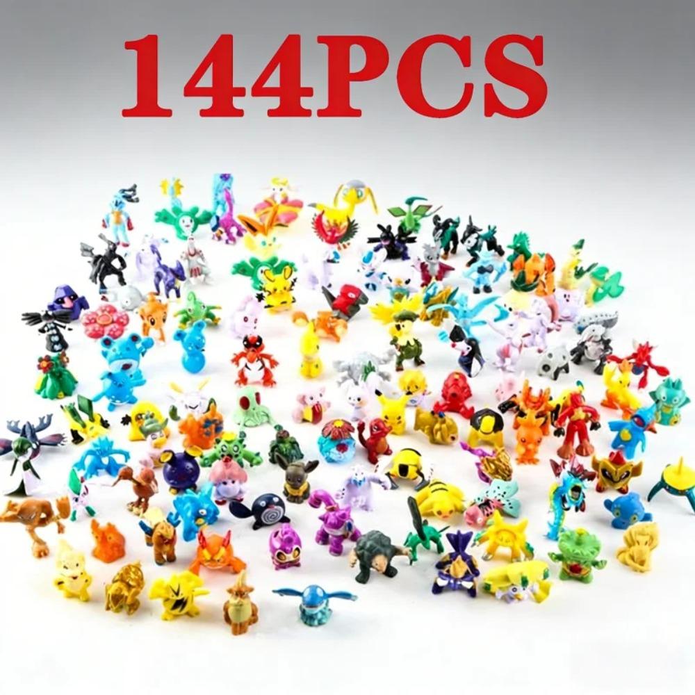 144pcs Pikachu Action Figure Toys Mini Figures Model Toy Pikachu Anime Doll Birthday Christmas Gifts Figurines Twisted Models