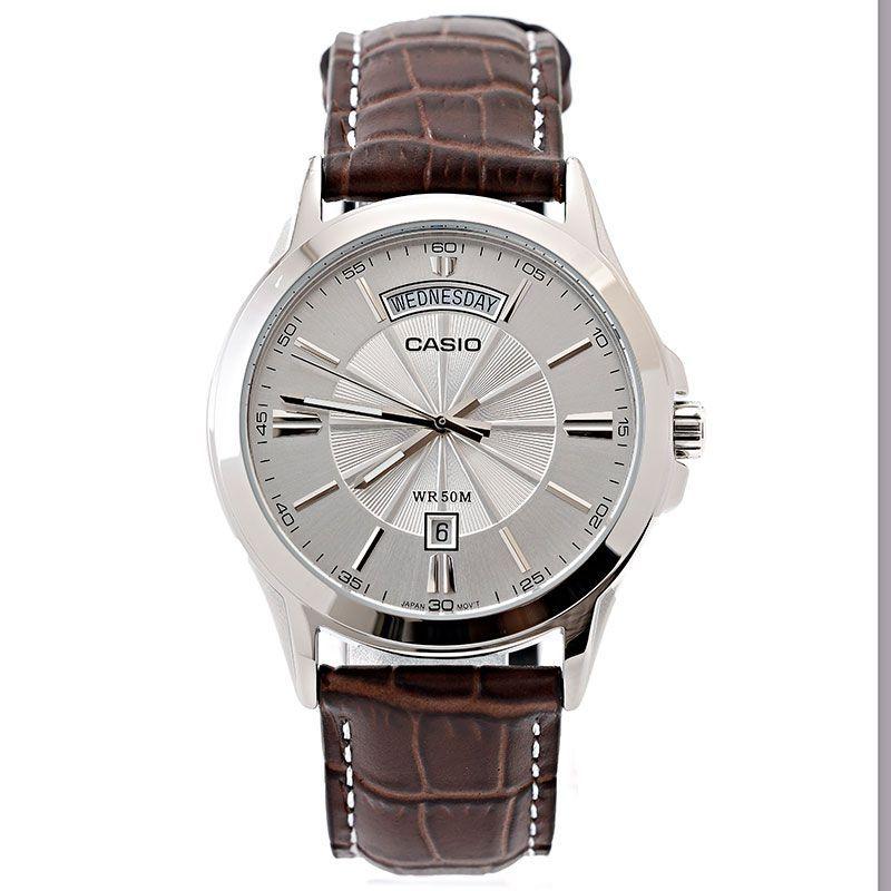 Used [New] [1 year warranty] Casio watch men s CASIO STANDARD silver brown MTP-1381L-7A CASIO