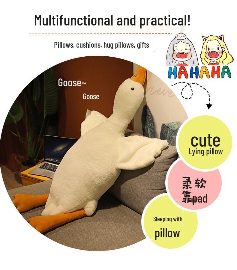 Douyin Viral Giant White Goose Plush Pillow – Cute Duck Stuffed Animal for Birthdays