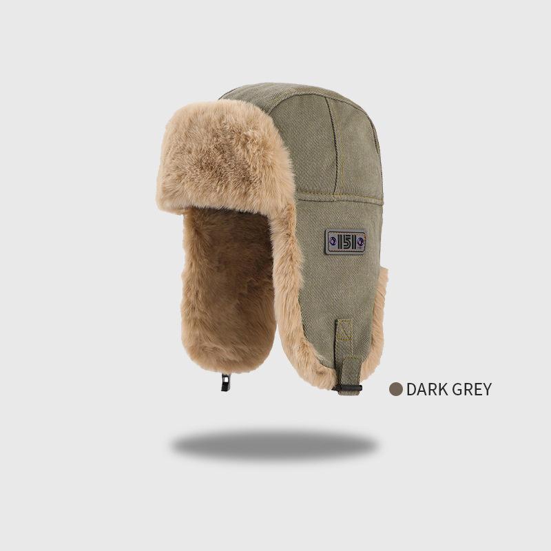 Newest Bomber Hat Men Women Thick Warm Russian Ushanka Fur Hat Fashion Male Female Winter Hat Black Grey Earflap Ski Russian Cap