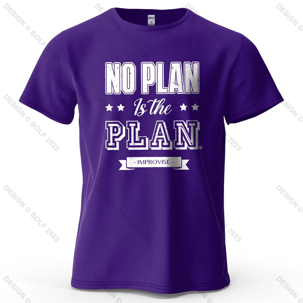 No Plan Is The Plan Printed Unisexs Tshirt 100 Cotton Oversized Trendy Graphic Tees For Unisex Tops Tees Casual Streetwear