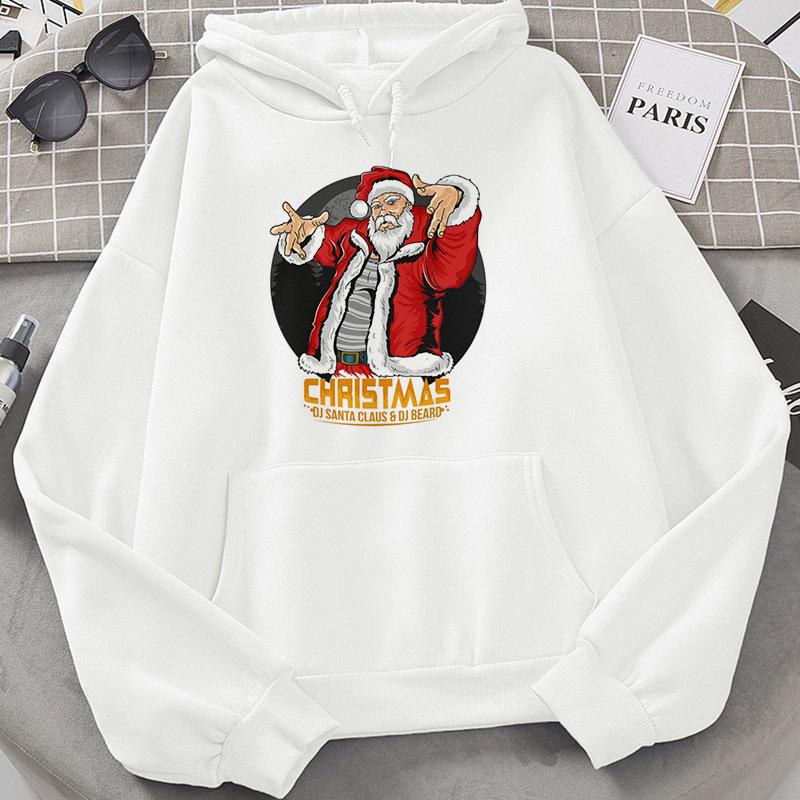 Harajuku Fleece Pullover Hoodie Christmas E Print Hoodies