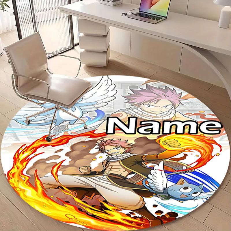 Personalized F-Fairy Tail Round Chair Office Rug - Perfect for Mat, Office Chair & More - Ideal Gift for Birthdays and Holidays