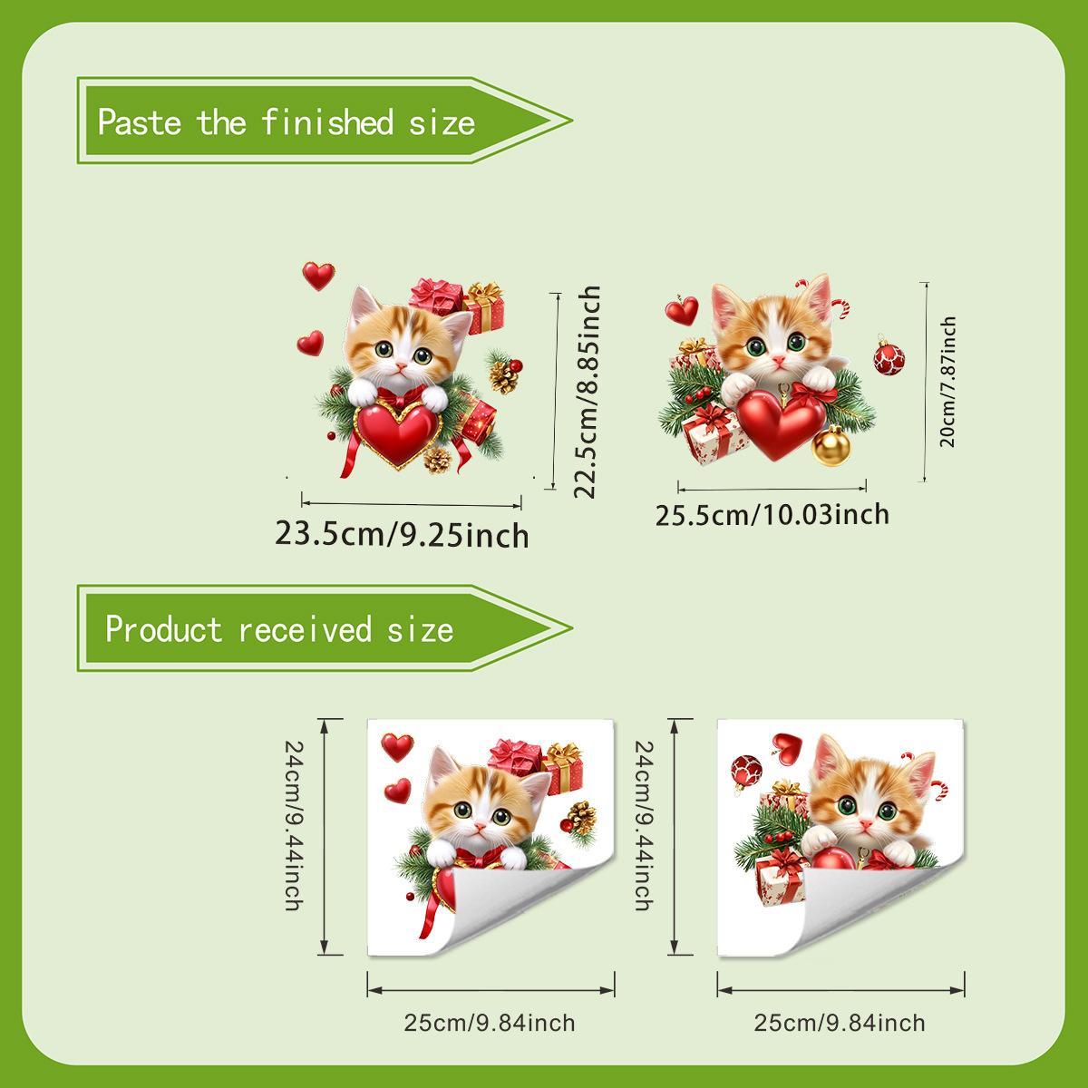 

Christmas Cat Gifts, Heartwarming Toilet Wall Stickers, Bathroom Decorative Wall Stickers 30*30cm