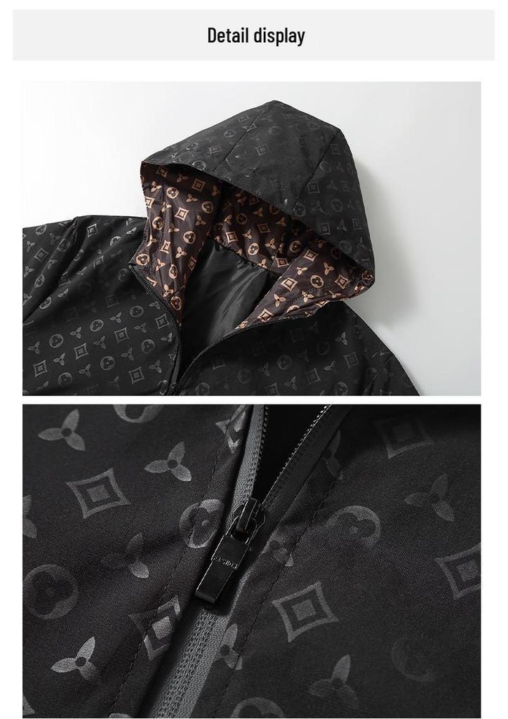 European High-End Jacquard Hooded Streetwear Jacket - Men's Trendy Fashion for Spring/Autumn 2024
