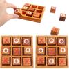Wooden Tic Tac Toe Board Logical Challenging Fun Brain Teasers Classic Tabletop Strategy Games for Adults Kids Educational Gifts