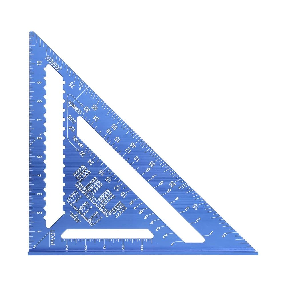 Triangular Ruler Triangle Ruler Protractor Square Ruler Aluminum Alloy Woodworking Measuring Tools Gauges Carpentry Inch Metric